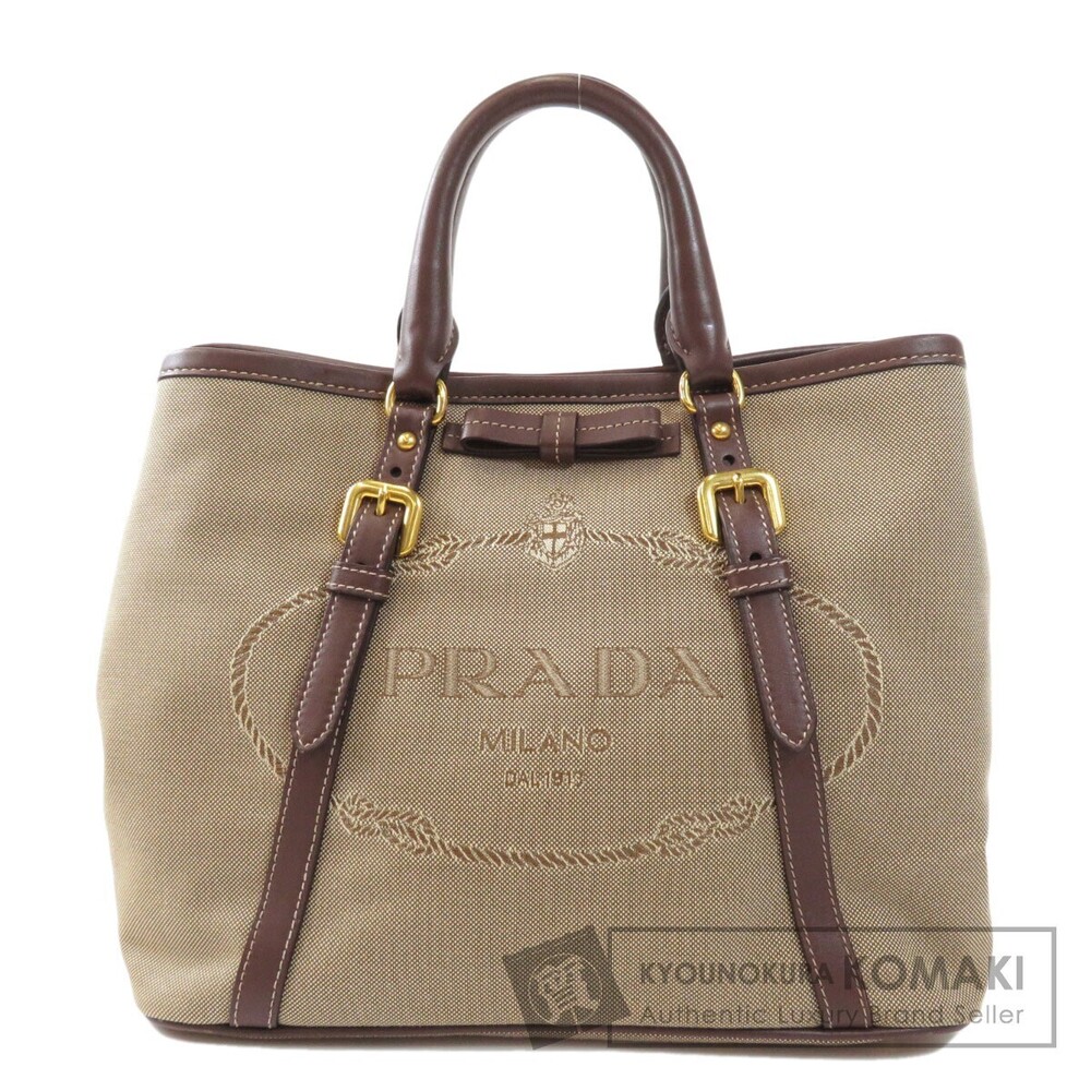 Prada Jacquard Rion Handbag Canvas